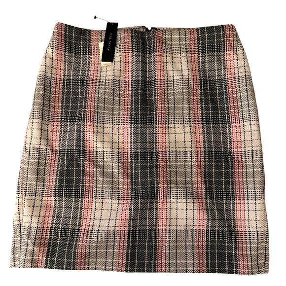 Talbots Dresses & Skirts - Talbots White/Gray/Red/Pink, Wool Plaid, Lined, Knee Length Pencil Skirt NWT- 14